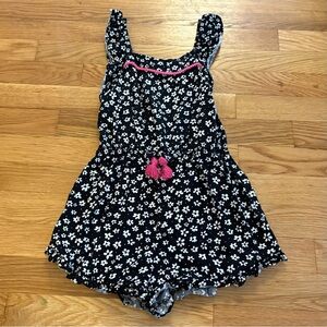 Vince Camuto girls romper black pink white floral size 8